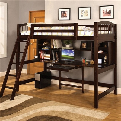 Dakota Ridge Twin Loft Bed in Espresso Finish by Furniture of America - FOA-CM-BK263