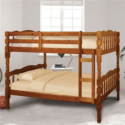 Catalina Twin/Twin Bunk Bed in Oak Finish by Furniture of America - FOA-CM-BK606A
