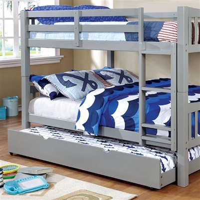 Cameron Full/Full Bunk Bed in Gray Finish by Furniture of America - FOA-CM-BK929F-GY