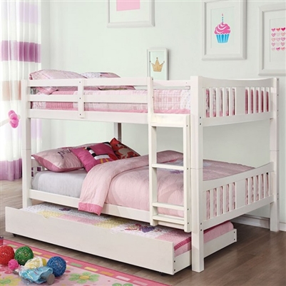 Cameron Full/Full Bunk Bed in White Finish by Furniture of America - FOA-CM-BK929F-WH