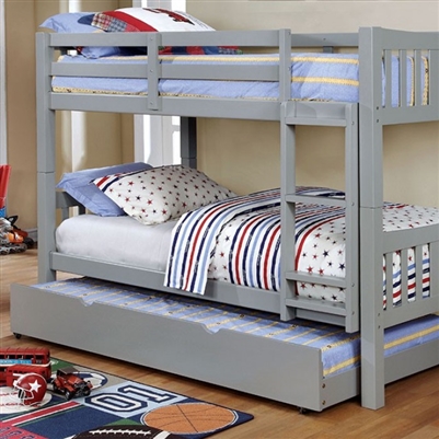 Cameron Twin/Twin Bunk Bed in Gray Finish by Furniture of America - FOA-CM-BK929GY