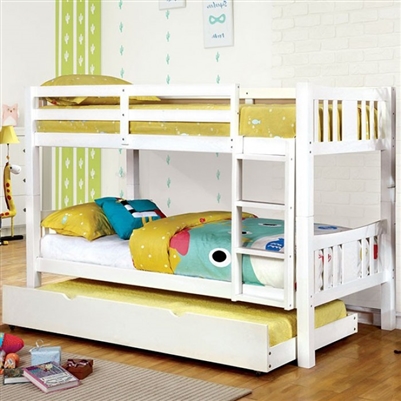 Cameron Twin/Twin Bunk Bed in White Finish by Furniture of America - FOA-CM-BK929WH