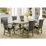 Melina 7 Piece Game Table Set in Gray by Furniture of America - FOA-CM-GM367GY-T