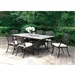 Charissa 7 Piece Patio Dinning Table Set in Antique Black by Furniture of America - FOA-CM-OT2125-T