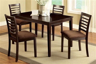 Eaton I 5 Piece Dining Room Set in Espresso Finish by Furniture of America - FOA-CM3001T