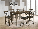 Buhl I 7 Piece Counter Height Dining Set in Burnished Oak Finish by Furniture of America - FOA-CM3148PT