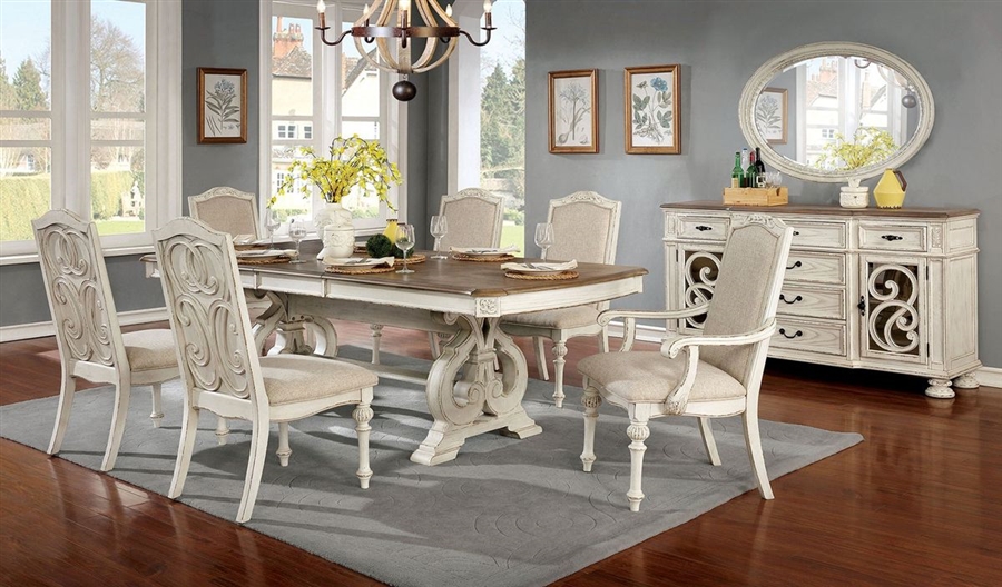 Arcadia 7 Piece Dining Room Set In, Antique White Dining Room Set