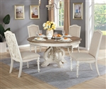 Arcadia 5 Piece Round Table Dining Room Set in Antique White Finish by Furniture of America - FOA-CM3150WH-R