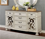 Arcadia Server in Antique White Finish by Furniture of America - FOA-CM3150WH-SV