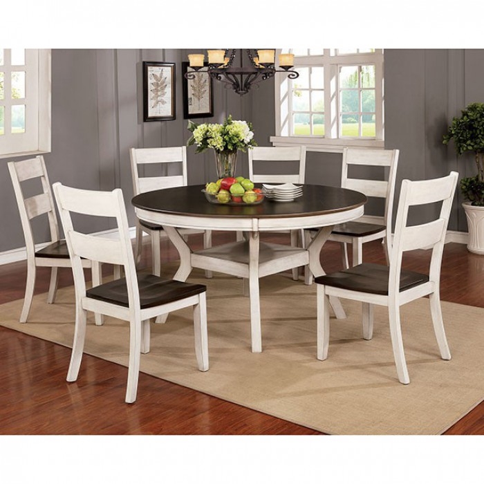 Juniper 7 Piece Round Table Dining Room, Dining Room Table And Chairs White Oak