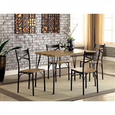 Banbury 5 Piece Dining Room Set in Gray & Dark Bronze Finish by Furniture of America - FOA-CM3279T-43-5PK