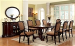 Bellagio 7 Piece Dining Table Set with Fabric Chair by Furniture of America - FOA-CM3319TF
