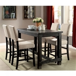 Sania II 5 Piece Counter Height Dining Set by Furniture of America - FOA-CM3324BK-PT