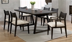 Meridian 7 Piece Dining Room Set in Dark Walnut Finish by Furniture of America - FOA-CM3398