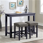 Caerleon 3 Piece Counter Height Dining Set in Antique Blue/Gray Finish by Furniture of America - FOA-CM3474BL-PT-3PK