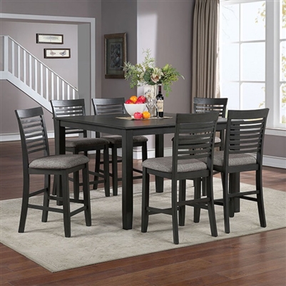 Amalia 7 Piece Counter Height Dining Set in Gray Finish by Furniture of America - FOA-CM3479GY-PT