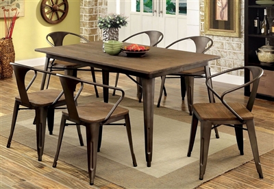 Cooper I 7 Piece Dining Room Set in Dark Bronze/Espresso Finish by Furniture of America - FOA-CM3529