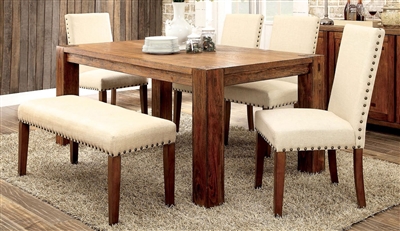 Frontier 7 Piece Dining Room Set by Furniture of America - FOA-CM3603T-CM3533SC