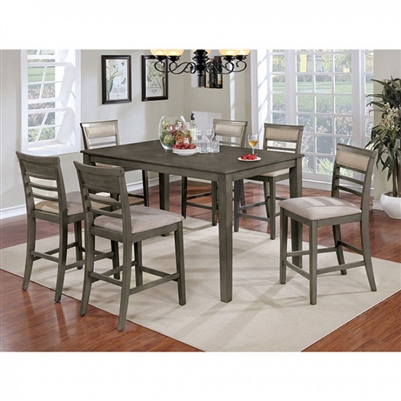 Fafnir 7 Piece Counter Height Dining Set by Furniture of America - FOA-CM3607PT-7PK