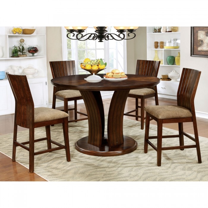 5 Piece Counter Height Dining Set, Round Dining Table Montreal