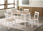 Debbie 5 Piece Dining Room Set in Natural/White Finish by Furniture of America - FOA-CM3714NT-T-5PK