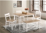 Debbie 5 Piece Dining Room Set in Natural/White Finish by Furniture of America - FOA-CM3714NT-T-BN-5PK