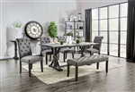 Alfred 7 Piece Dining Room Set with Gray Chairs by Furniture of America - FOA-CM3735-CM3735GY
