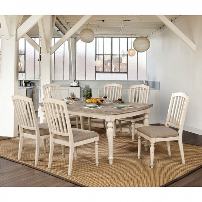 Summer 7 Piece Dining Room Set In, Antique White Dining Room Table And Chairs Set