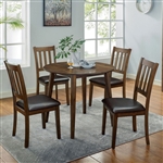 Blackwood 5 Piece Round Table Dining Room Set in Walnut/Dark Brown Finish by Furniture of America - FOA-CM3771RT-5PK