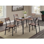 Farnham 5 Piece Dining Room Set in Natural Tone/Espresso Finish by Furniture of America - FOA-CM3796T-44-5PK