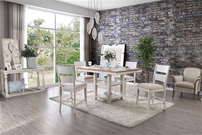 Brigid II 5 Piece Counter Height Dining Set in White Finish by Furniture of America - FOA-CM3858PT