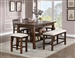 Fredonia 6 Piece Counter Height Dining Set in Rustic Oak/Beige Finish by Furniture of America - FOA-CM3902PT