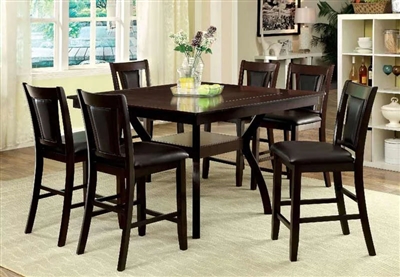 Brent II 7 Piece Counter Height Dining Set by Furniture of America - FOA-CM3984PT