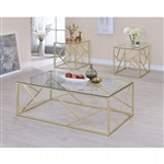 Pamplona 3 Piece Occasional Table Set in Champagne by Furniture of America - FOA-CM4017CPN-3PK