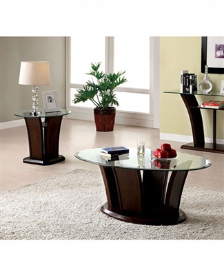 Manhattan IV 2 Piece Occasional Table Set in Dark Cherry by Furniture of America - FOA-CM4104-2PK