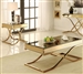 Sundance 2 Piece Occasional Table Set in Brass by Furniture of America - FOA-CM4230-2PK