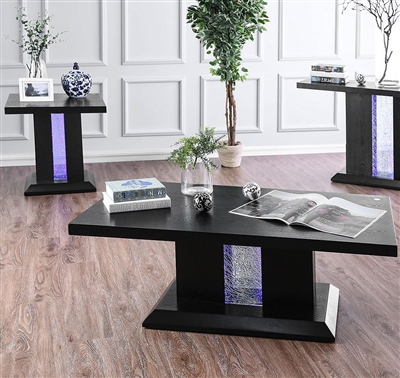 Tobias 2 Piece Occasional Table Set in Black by Furniture of America - FOA-CM4252-2PK