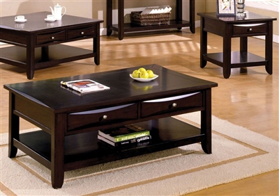 Baldwin 2 Piece Occasional Table Set in Espresso by Furniture of America - FOA-CM4265DK-2PK