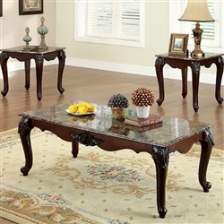 Colchester 3 Piece Occasional Table Set in Dark Cherry by Furniture of America - FOA-CM4423-3PK