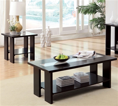 Luminar II 2 Piece Occasional Table Set in Espresso by Furniture of America - FOA-CM4559-2PK