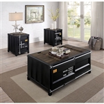 Dicargo 3 Piece Occasional Table Set in Black Finish by Furniture of America - FOA-CM4789BK-3PK