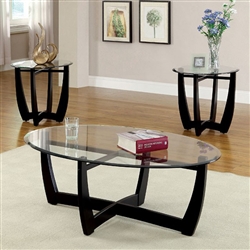 Dafni 3 Piece Occasional Table Set in Black by Furniture of America - FOA-CM4848-3PK