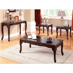 Cheshire 3 Piece Occasional Table Set in Cherry by Furniture of America - FOA-CM4914-3PK