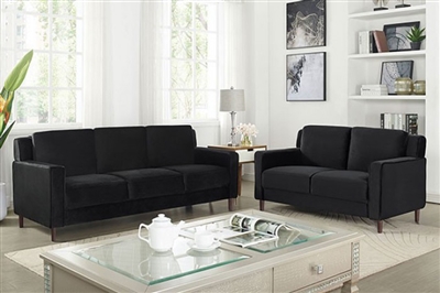 Brandi 2 Piece Sofa Set in Black by Furniture of America - FOA-CM6064BK
