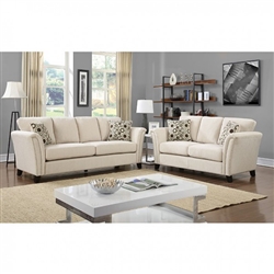 Campbell 2 Piece Sofa Set in Ivory by Furniture of America - FOA-CM6095IV
