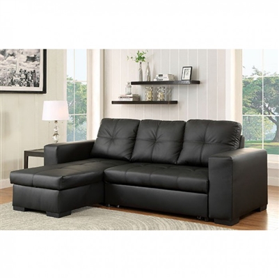 Denton Sectional in Black by Furniture of America - FOA-CM6149BK