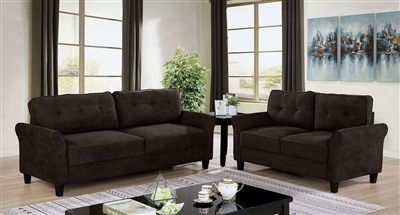 Alissa 2 Piece Sofa Set in Brown by Furniture of America - FOA-CM6213BR