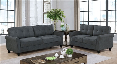 Alissa 2 Piece Sofa Set in Gray by Furniture of America - FOA-CM6213GY