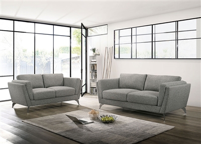 Adelene 2 Piece Sofa Set in Gray by Furniture of America - FOA-CM6214