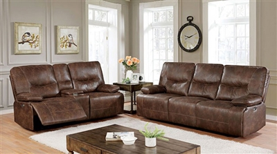 Chantoise 2 Piece Power Sofa Set in Brown by Furniture of America - FOA-CM6228BR